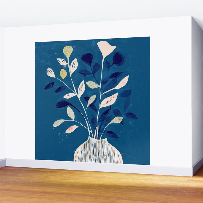 Flowers in a White Vase Wall Mural Gallery Image 2