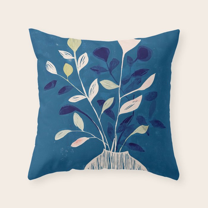 Flowers in a White Vase Throw Pillow Gallery Image 1