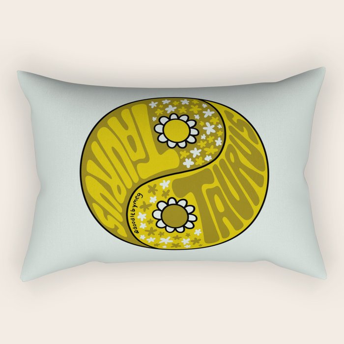 Taurus Yin Yang Rectangular Pillow Gallery Image 2