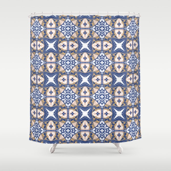 Nature Circular Tiles PB Shower Curtain Gallery Image 1