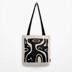 Abstract Art Black and Linen White Tote Bag Gallery Image 2