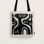 Abstract Art Black and Linen White Tote Bag Gallery Image 1