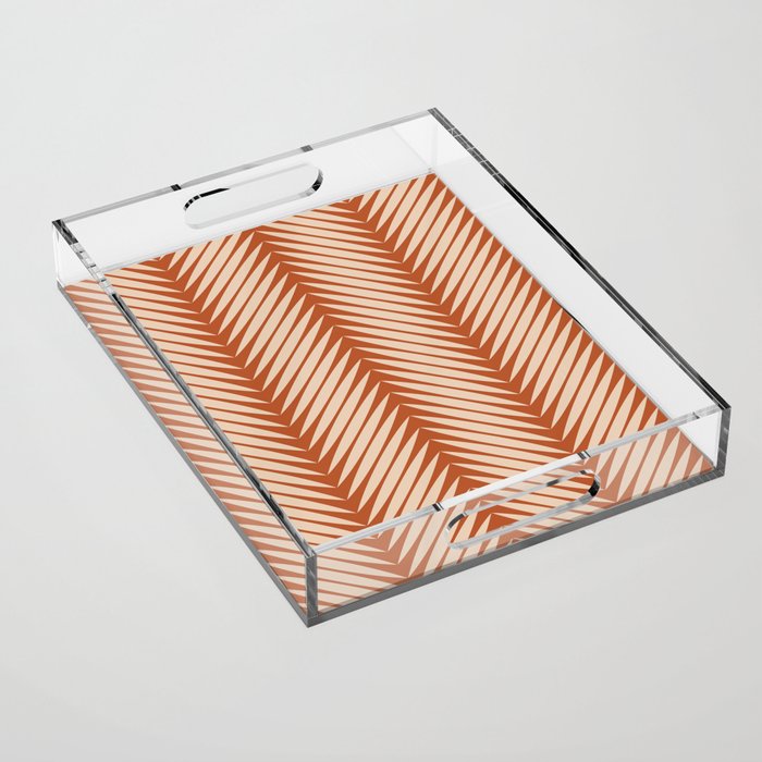 Palm Leaf Pattern - Orange Acrylic Tray Gallery Image 1