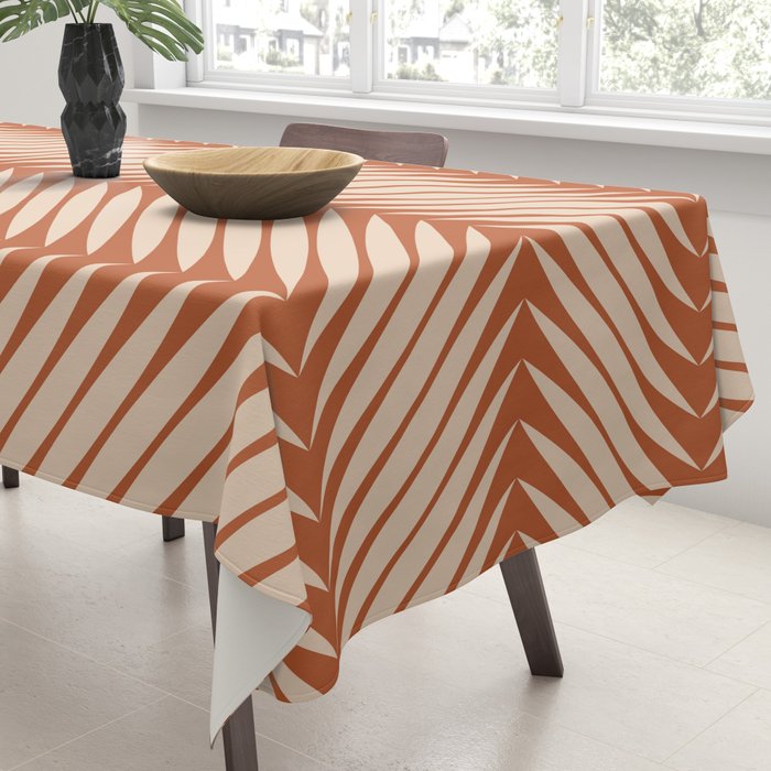 Palm Leaf Pattern - Orange Tablecloth Gallery Image 3
