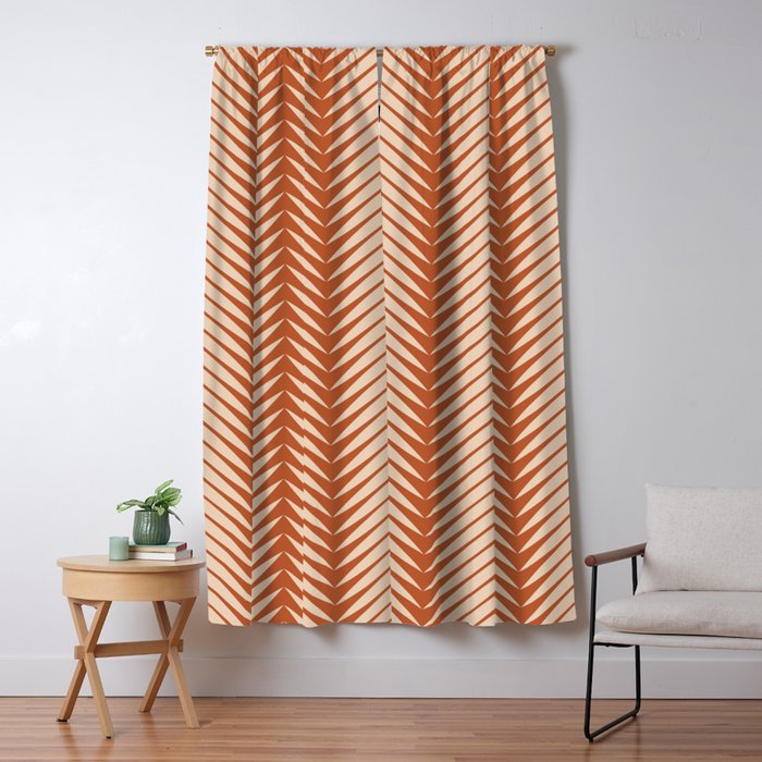 Palm Leaf Pattern - Orange Window Curtain Gallery Image 5