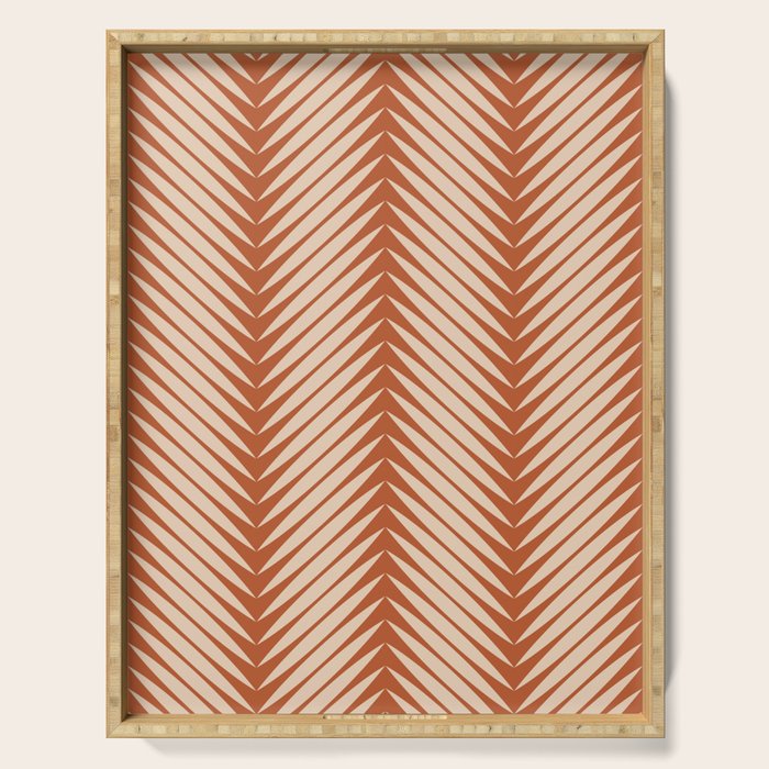 Palm Leaf Pattern - Orange Serving Tray Gallery Image 1