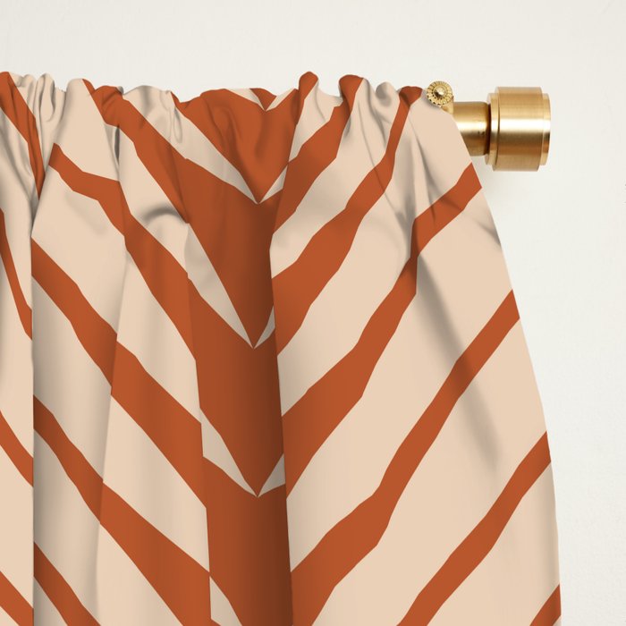 Palm Leaf Pattern - Orange Window Curtain Gallery Image 2