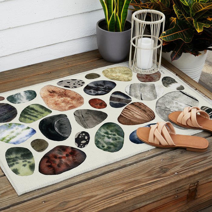  beach pebbles Outdoor Rug Gallery Image 2