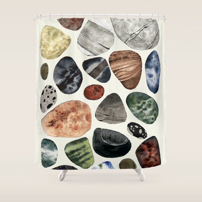  beach pebbles Shower Curtain Gallery Image 1