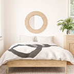 'And I Op' Minimalist Ink Line Drawing Abstract Black Brush Strokes Modern Funky Maze by Ejaaz Haniff  Duvet Cover Gallery Image 3