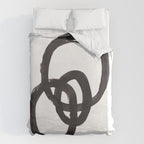 'And I Op' Minimalist Ink Line Drawing Abstract Black Brush Strokes Modern Funky Maze by Ejaaz Haniff  Duvet Cover Gallery Image 6
