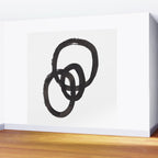 'And I Op' Minimalist Ink Line Drawing Abstract Black Brush Strokes Modern Funky Maze by Ejaaz Haniff  Wall Mural Gallery Image 2