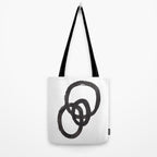 'And I Op' Minimalist Ink Line Drawing Abstract Black Brush Strokes Modern Funky Maze by Ejaaz Haniff  Tote Bag Gallery Image 2