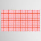 Grid Lines Pink and Red Orange Geometric Pattern Tablecloth Gallery Image 2