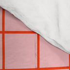 Grid Lines Pink and Red Orange Geometric Pattern Comforter Gallery Image 4