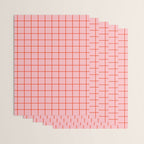 Grid Lines Pink and Red Orange Geometric Pattern Wrapping Paper Gallery Image 3