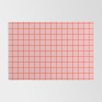 Grid Lines Pink and Red Orange Geometric Pattern Rug Gallery Image 2