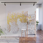 Golden pineapples Wall Mural Gallery Image 1