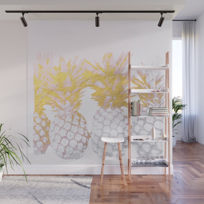 Golden pineapples Wall Mural Gallery Image 1