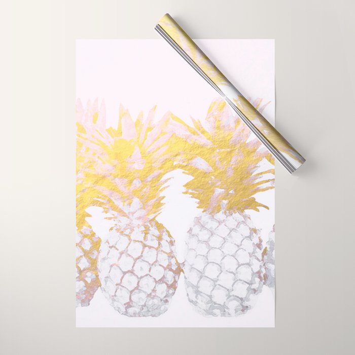 Golden pineapples Wrapping Paper Gallery Image 1