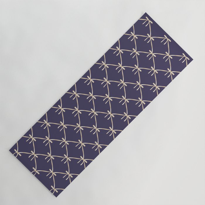 Bows & Ribbons Pattern XXXII Dark Lavender Purple Yoga Mat Gallery Image 1