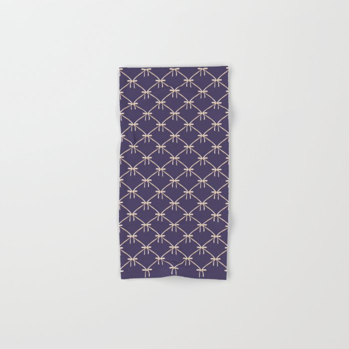 Bows & Ribbons Pattern XXXII Dark Lavender Purple Bath Towel Gallery Image 1