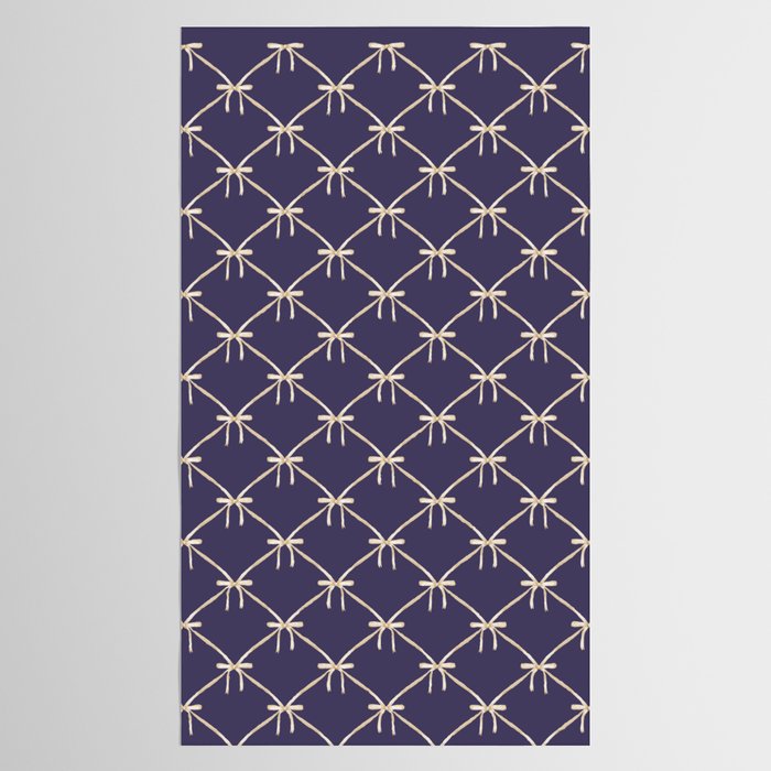 Bows & Ribbons Pattern XXXII Dark Lavender Purple Tablecloth Gallery Image 2