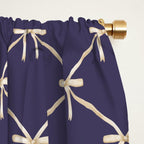 Bows & Ribbons Pattern XXXII Dark Lavender Purple Window Curtain Gallery Image 2