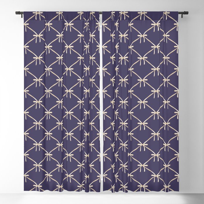 Bows & Ribbons Pattern XXXII Dark Lavender Purple Window Curtain Gallery Image 5