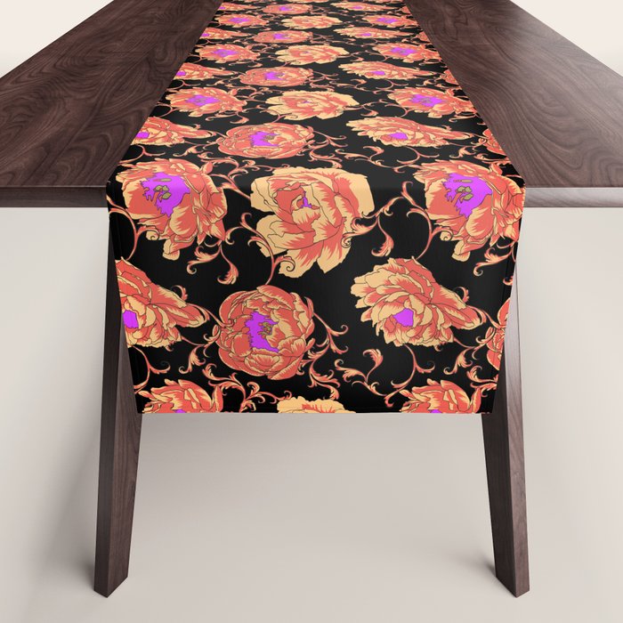 Romantic Vintage Peonies Table Runner Gallery Image 1