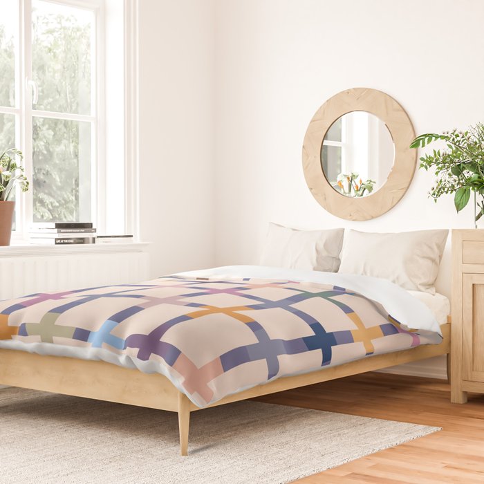 Colorful Patterned Grid II Duvet Cover Gallery Image 2