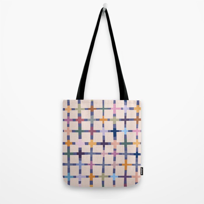 Colorful Patterned Grid II Tote Bag Gallery Image 2