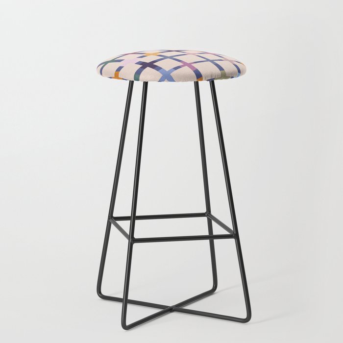 Colorful Patterned Grid II Stool Gallery Image 1
