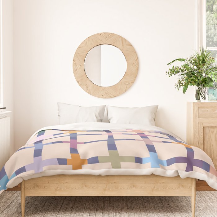 Colorful Patterned Grid II Duvet Cover Gallery Image 3