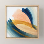 Slow as the Mississippi - Acrylic abstract with pink, blue, and brown Mini Art Print Gallery Image 1