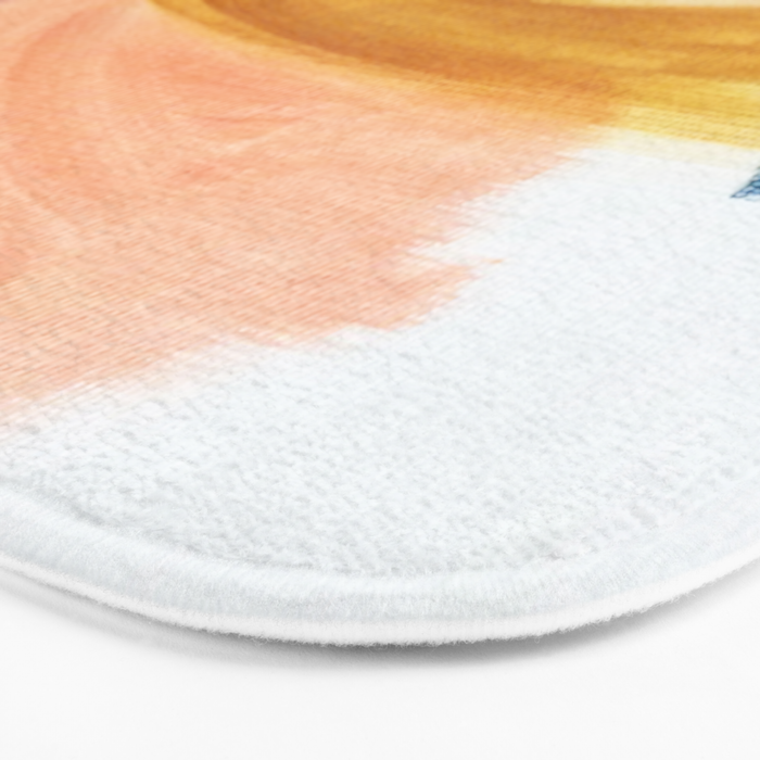 Slow as the Mississippi - Acrylic abstract with pink, blue, and brown Bath Mat Gallery Image 3