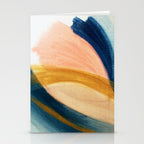 Slow as the Mississippi - Acrylic abstract with pink, blue, and brown Stationery Card Gallery Image 2