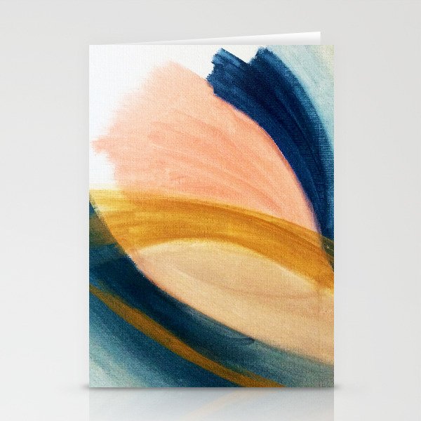 Slow as the Mississippi - Acrylic abstract with pink, blue, and brown Stationery Card Gallery Image 2