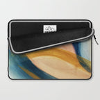 Slow as the Mississippi - Acrylic abstract with pink, blue, and brown Laptop Sleeve Gallery Image 2