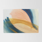 Slow as the Mississippi - Acrylic abstract with pink, blue, and brown Rug Gallery Image 2