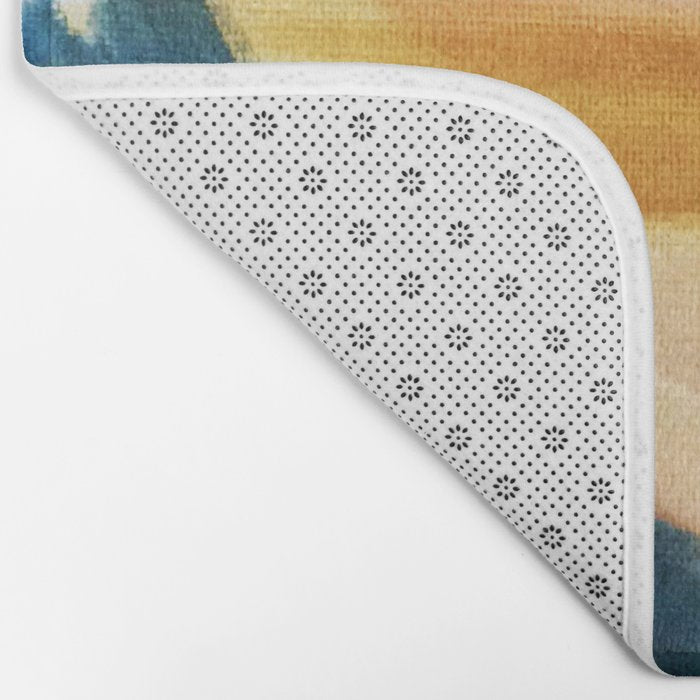 Slow as the Mississippi - Acrylic abstract with pink, blue, and brown Bath Mat Gallery Image 2