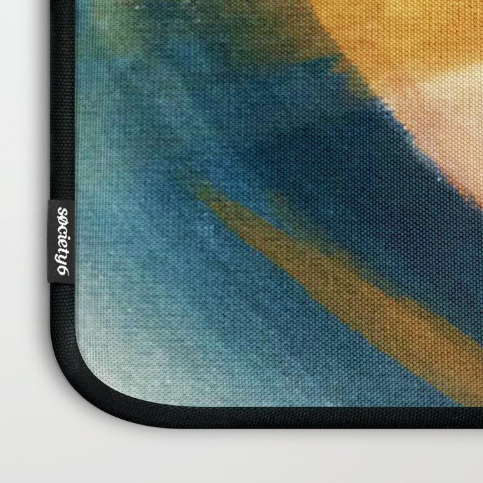 Slow as the Mississippi - Acrylic abstract with pink, blue, and brown Laptop Sleeve Gallery Image 3