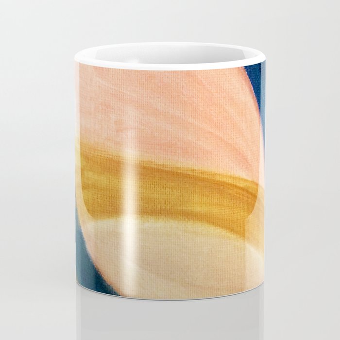 Slow as the Mississippi - Acrylic abstract with pink, blue, and brown Coffee Mug Gallery Image 4
