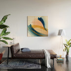 Slow as the Mississippi - Acrylic abstract with pink, blue, and brown Wood Wall Art Gallery Image 2