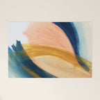 Slow as the Mississippi - Acrylic abstract with pink, blue, and brown Welcome Mat Gallery Image 1