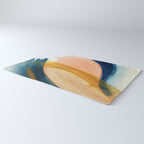 Slow as the Mississippi - Acrylic abstract with pink, blue, and brown Rug Gallery Image 3