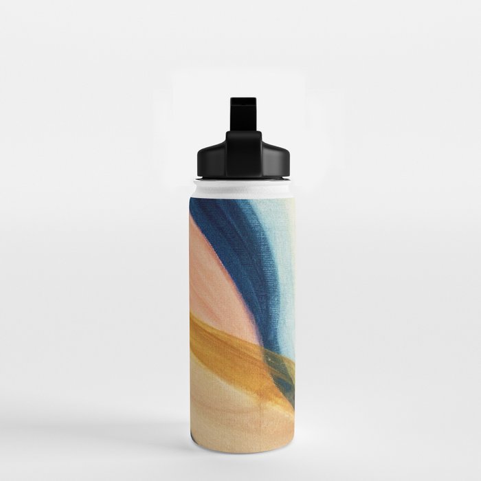 Slow as the Mississippi - Acrylic abstract with pink, blue, and brown Water Bottle Gallery Image 2
