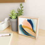 Slow as the Mississippi - Acrylic abstract with pink, blue, and brown Mini Art Print Gallery Image 2