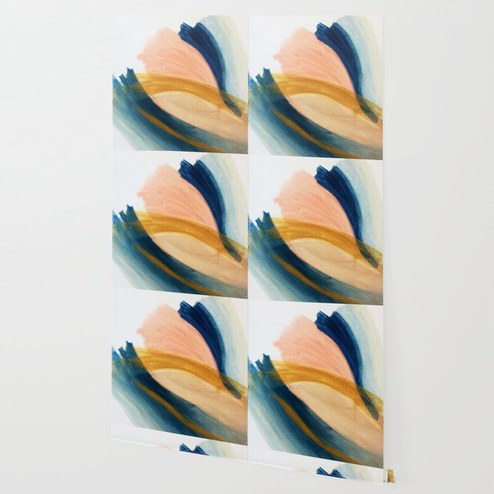 Slow as the Mississippi - Acrylic abstract with pink, blue, and brown Wallpaper Gallery Image 2