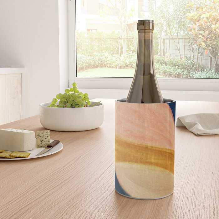 Slow as the Mississippi - Acrylic abstract with pink, blue, and brown Wine Chiller Gallery Image 4